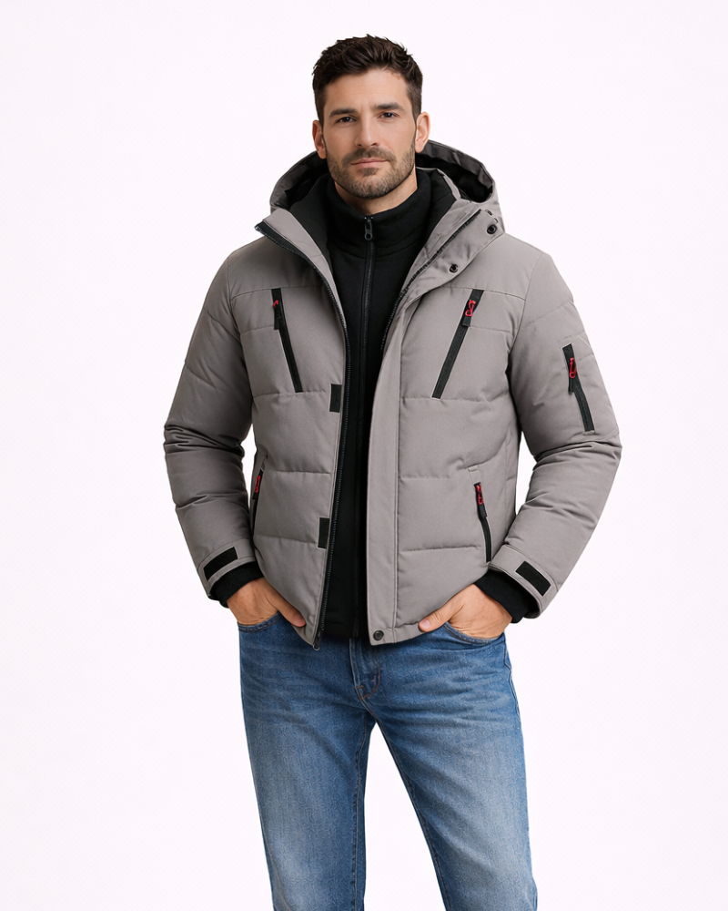 Leo Giacca Invernale Hombre Impermeable – Abrigo Cortaviento con Capucha Caliente