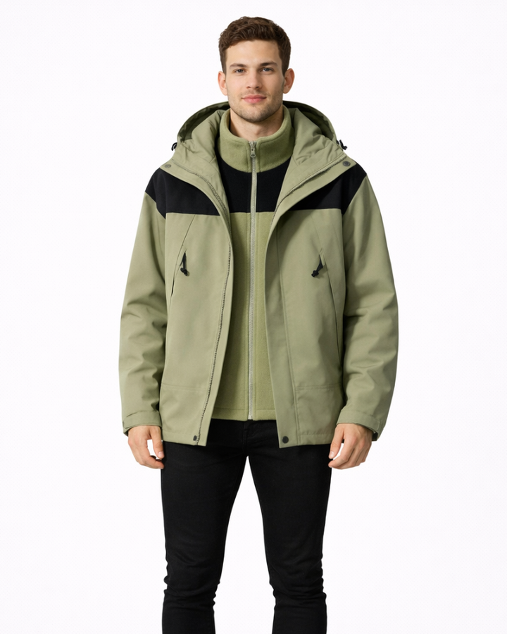 Benedict Giacca Uomo 3-in-1 Fleece – Warmer, Atmungsaktiver Wintermantel im Casual-Stil