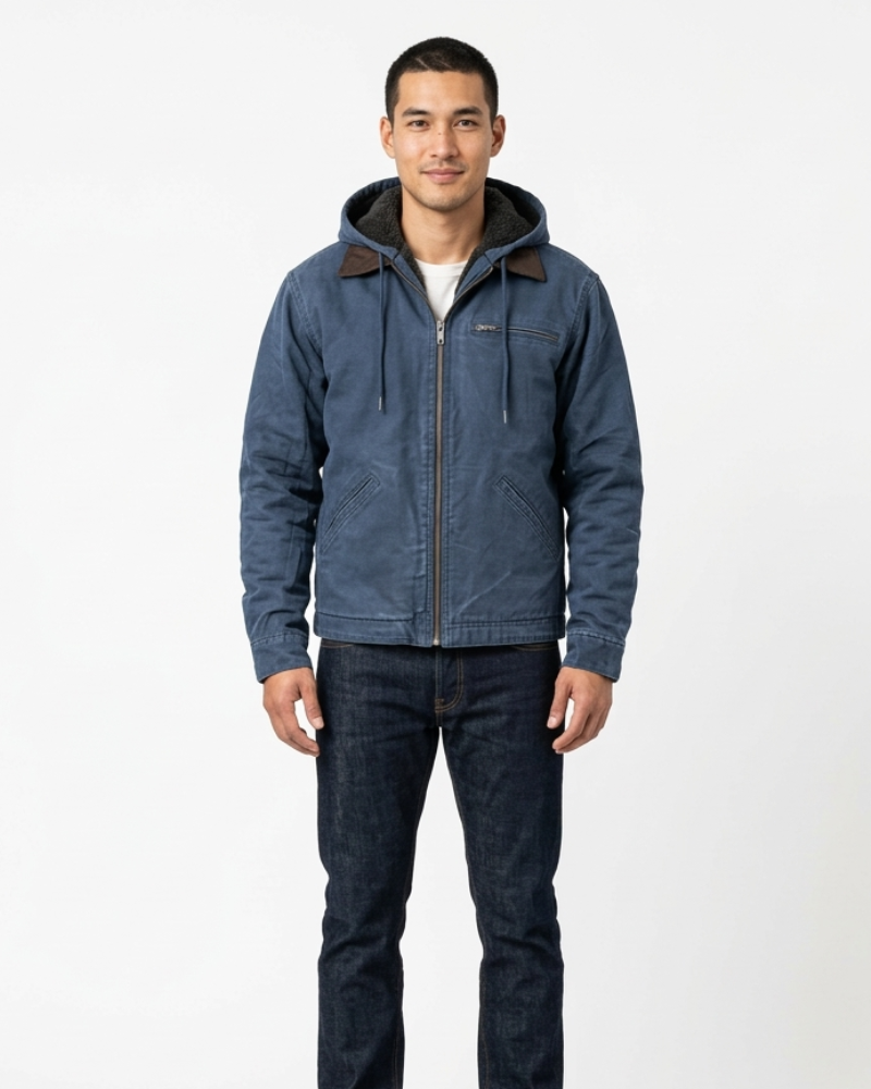 Stefano Herrejakke Vintage Outdoor – Vinterfrakk med hette og lommer