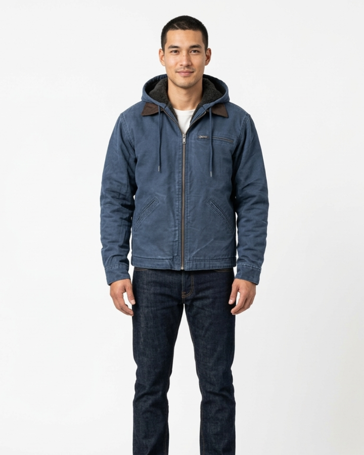 Stefano Herrejakke Vintage Outdoor – Vinterfrakk med hette og lommer