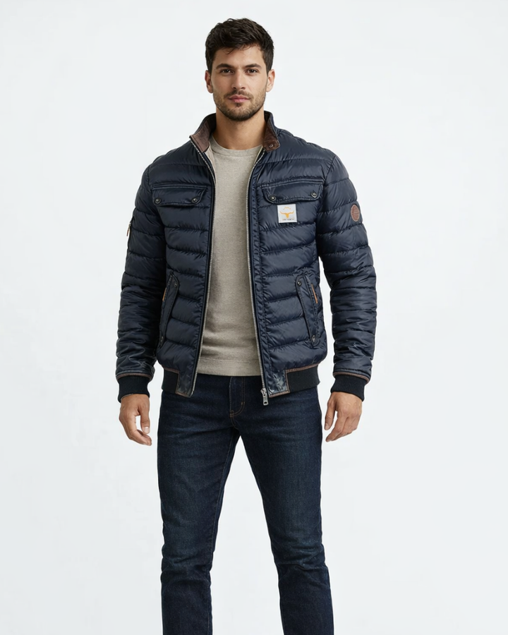 Evren Men's Casual Jacket – Winter Jacket with High Collar and Utility Pockets