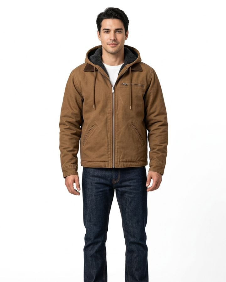Stefano Herrejakke Vintage Outdoor – Vinterfrakk med hette og lommer