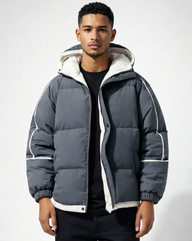 Lester Plumífero Hombre Invierno – Chaqueta Acolchada con Capucha, Plumífero Moderno Casual
