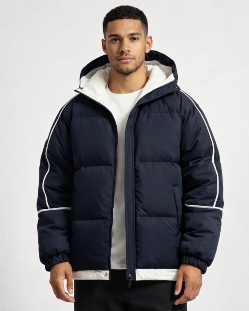 Lester Plumífero Hombre Invierno – Chaqueta Acolchada con Capucha, Plumífero Moderno Casual