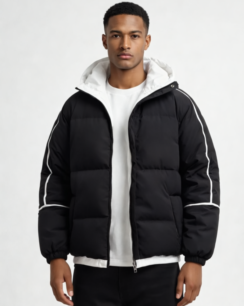 Lester Plumífero Hombre Invierno – Chaqueta Acolchada con Capucha, Plumífero Moderno Casual