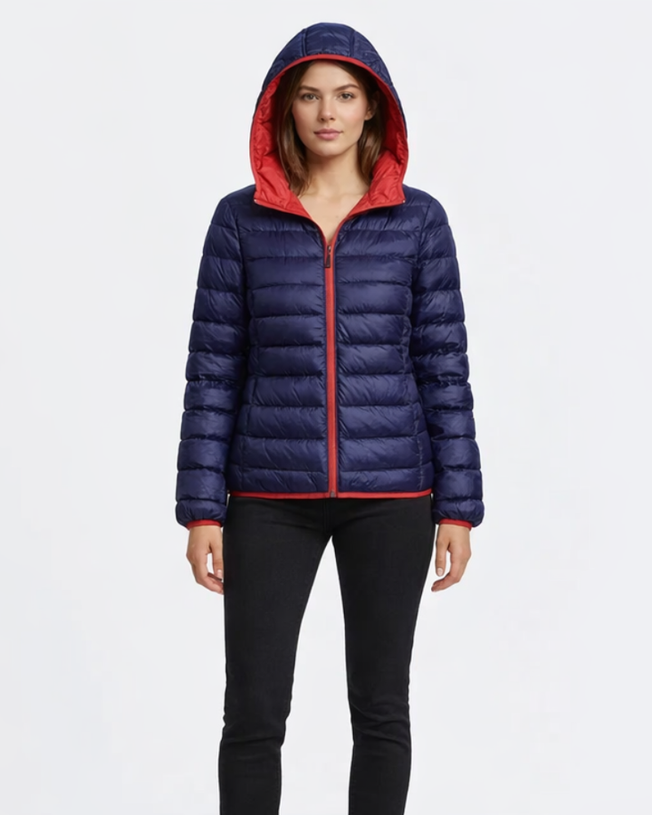 Anastasia Women's Reversible Down Jacket – Ultralight Waterproof Hooded Jacket