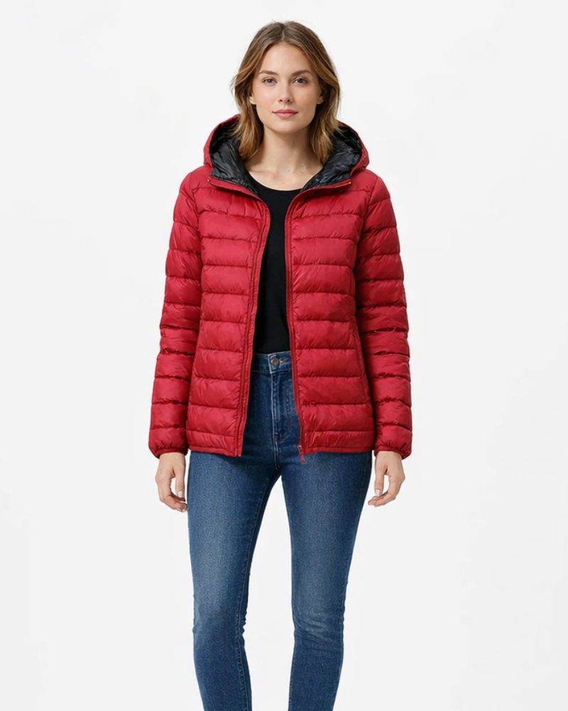 Anastasia Women's Reversible Down Jacket – Ultralight Waterproof Hooded Jacket