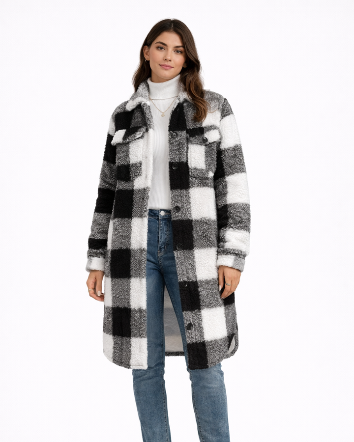 Guada Palton Teddy Damă Oversize – Palton de Iarnă Moale și Cald Stil Casual