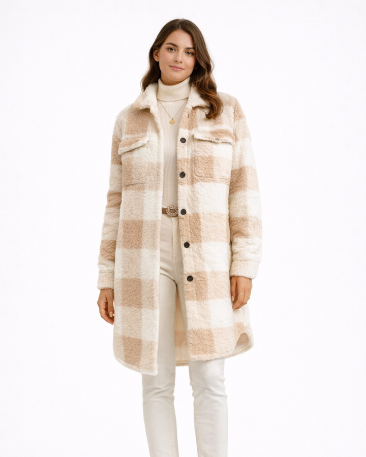 Guada Palton Teddy Damă Oversize – Palton de Iarnă Moale și Cald Stil Casual