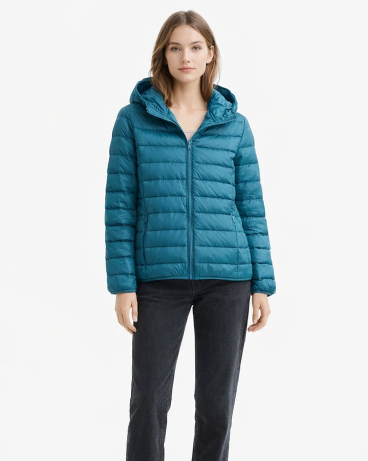 Anastasia Women's Reversible Down Jacket – Ultralight Waterproof Hooded Jacket