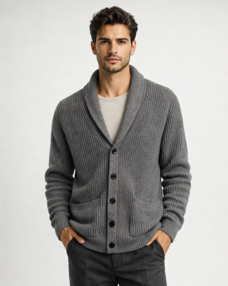 Cardigan Danillo para Hombre Elegante – Suéter con Botones y Bolsillos, Cardigan de Invierno
