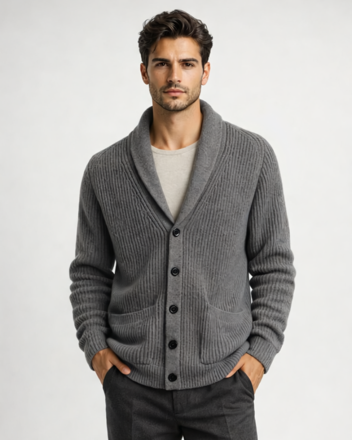 Cardigan Danillo para Hombre Elegante – Suéter con Botones y Bolsillos, Cardigan de Invierno