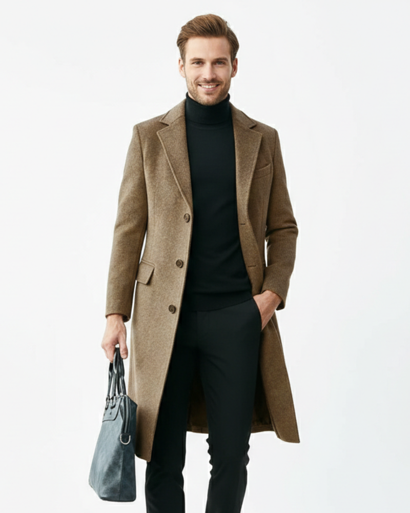 Byron Cappotto Hombre en Lana – Sobretodo Elegante, Cálido y Versátil para el Invierno