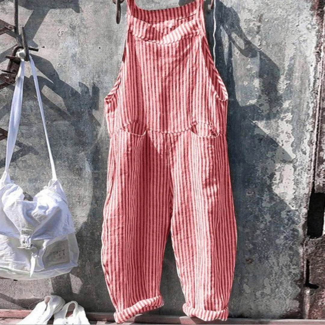 Combinaison sans manches à carreaux pour femme | Été