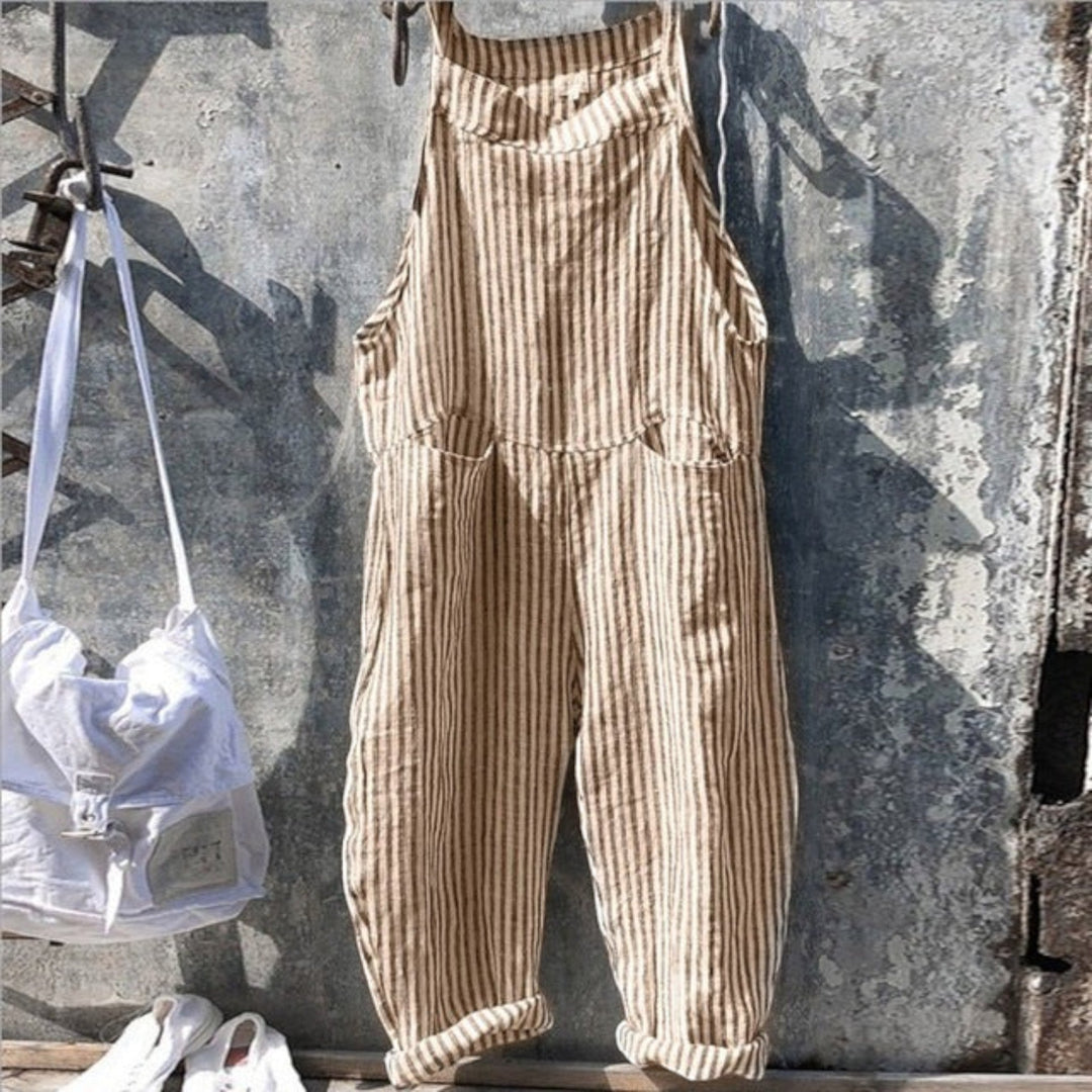 Combinaison sans manches à carreaux pour femme | Été