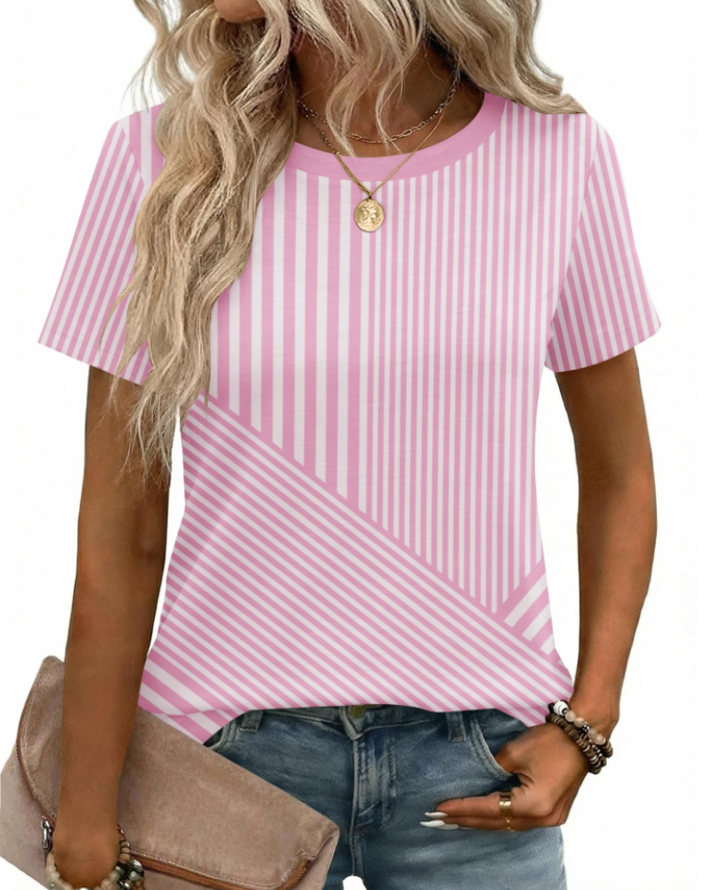 T-shirt Kalira Femme – Col Rond, Tissu Doux Extensible & Haut Basique Décontracté