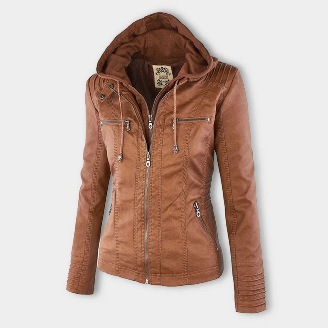 Giacca In Pelle Per Donna | Con Cappuccio