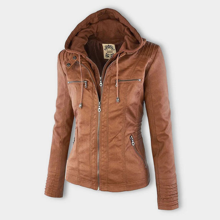 Giacca In Pelle Per Donna | Con Cappuccio