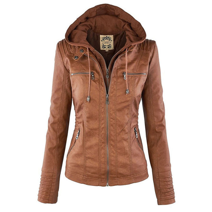 Giacca In Pelle Per Donna | Con Cappuccio