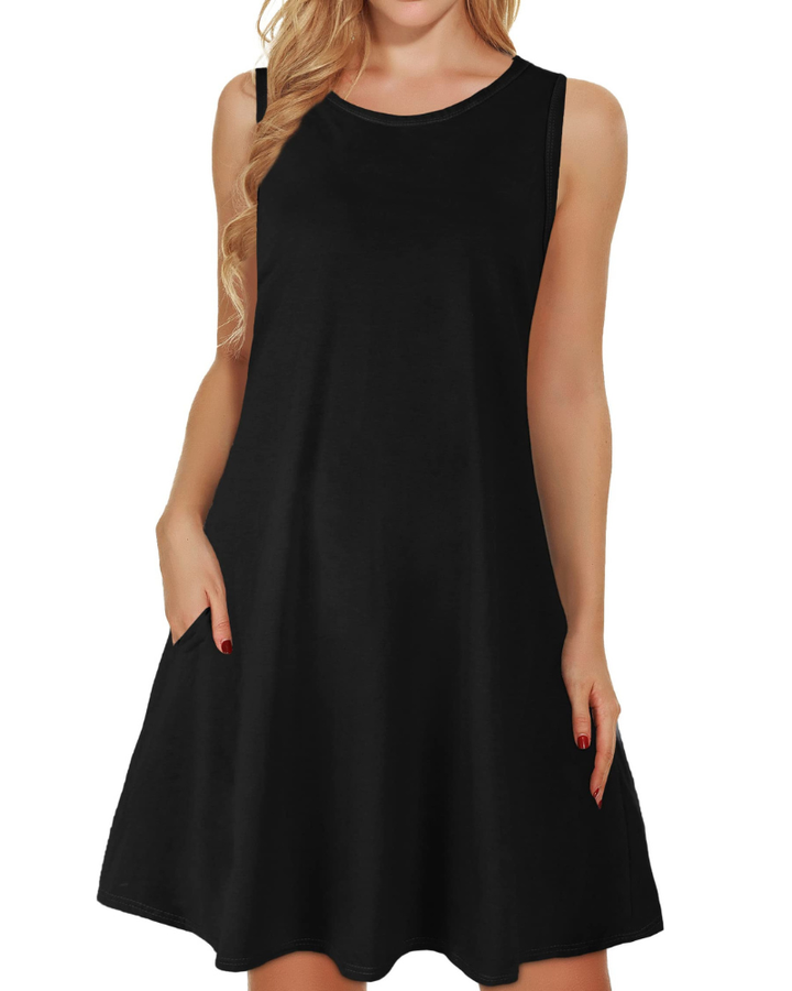 Kinsley Rochie de Vară pentru Femei – Maiou Floral, Fără Mâneci & Rochie Casual cu Buzunare