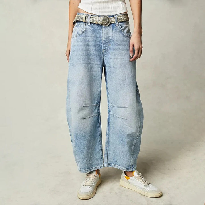 Calista | Pantalones de denim casual de pierna ancha para mujer