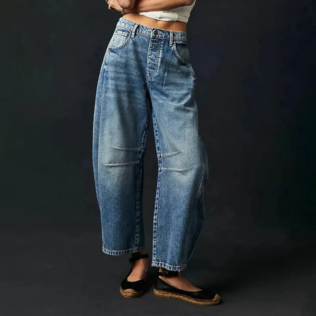 Calista | Pantalones de denim casual de pierna ancha para mujer