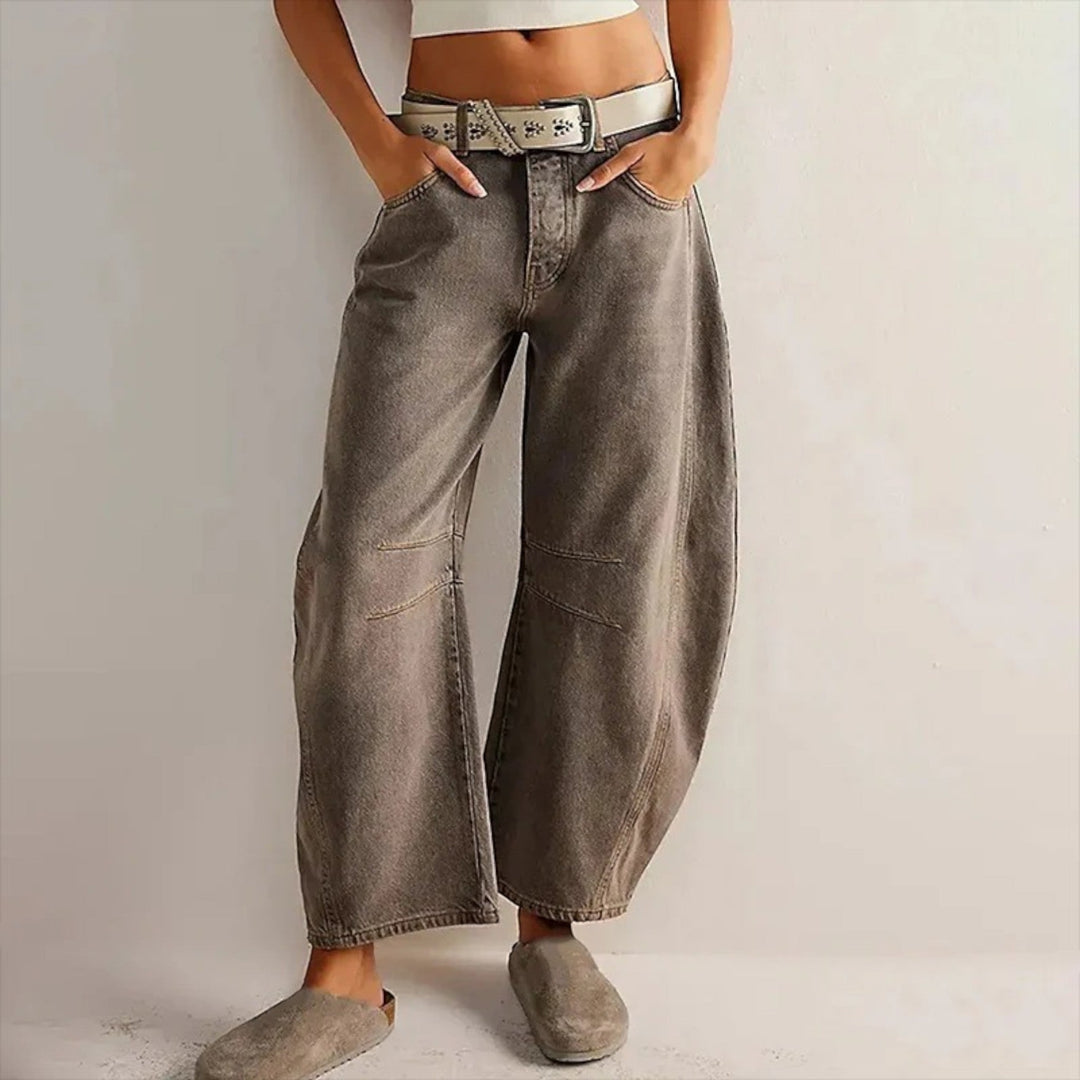 Calista | Pantalones de denim casual de pierna ancha para mujer