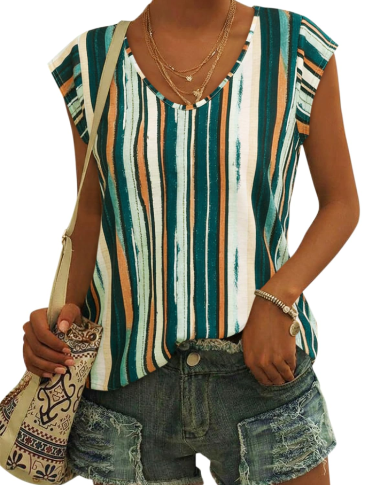 T-shirt Luma Femme – Col en V, Manches Courtes Épaule & Haut Basique Décontracté Coupe Ample