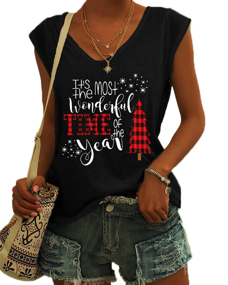 T-shirt Luma Femme – Col en V, Manches Courtes Épaule & Haut Basique Décontracté Coupe Ample