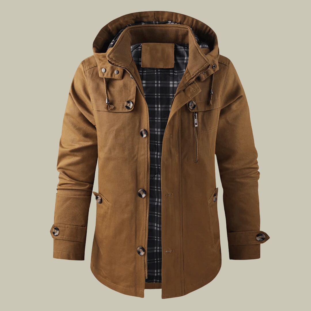 Franklin Chaqueta Invernal para Hombre con Capucha – Parka Elegante con Cierre Cortaviento