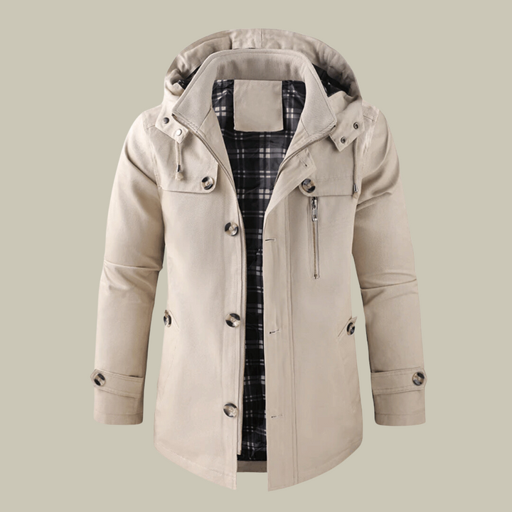 Franklin Chaqueta Invernal para Hombre con Capucha – Parka Elegante con Cierre Cortaviento