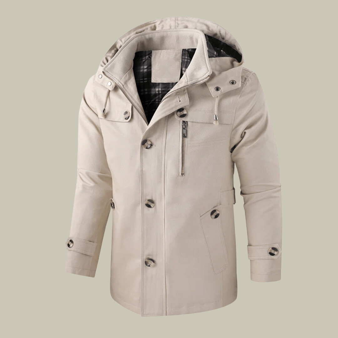 Franklin Chaqueta Invernal para Hombre con Capucha – Parka Elegante con Cierre Cortaviento