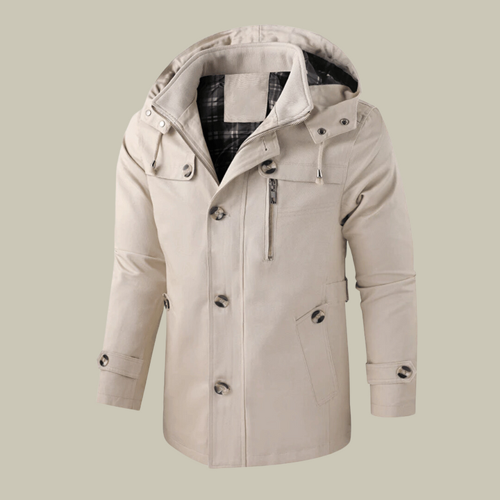 Franklin Chaqueta Invernal para Hombre con Capucha – Parka Elegante con Cierre Cortaviento