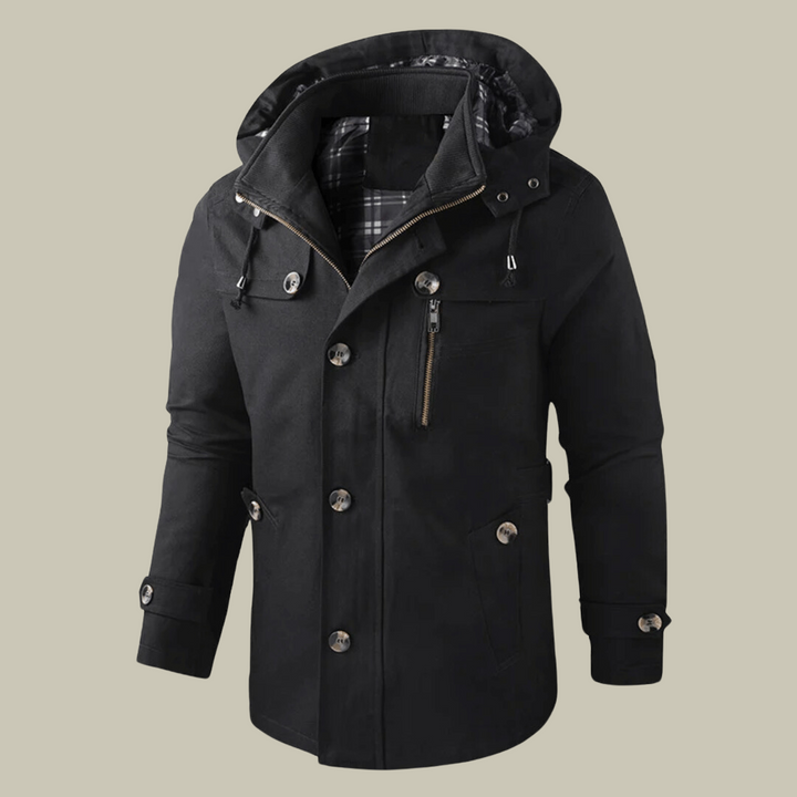 Franklin Chaqueta Invernal para Hombre con Capucha – Parka Elegante con Cierre Cortaviento