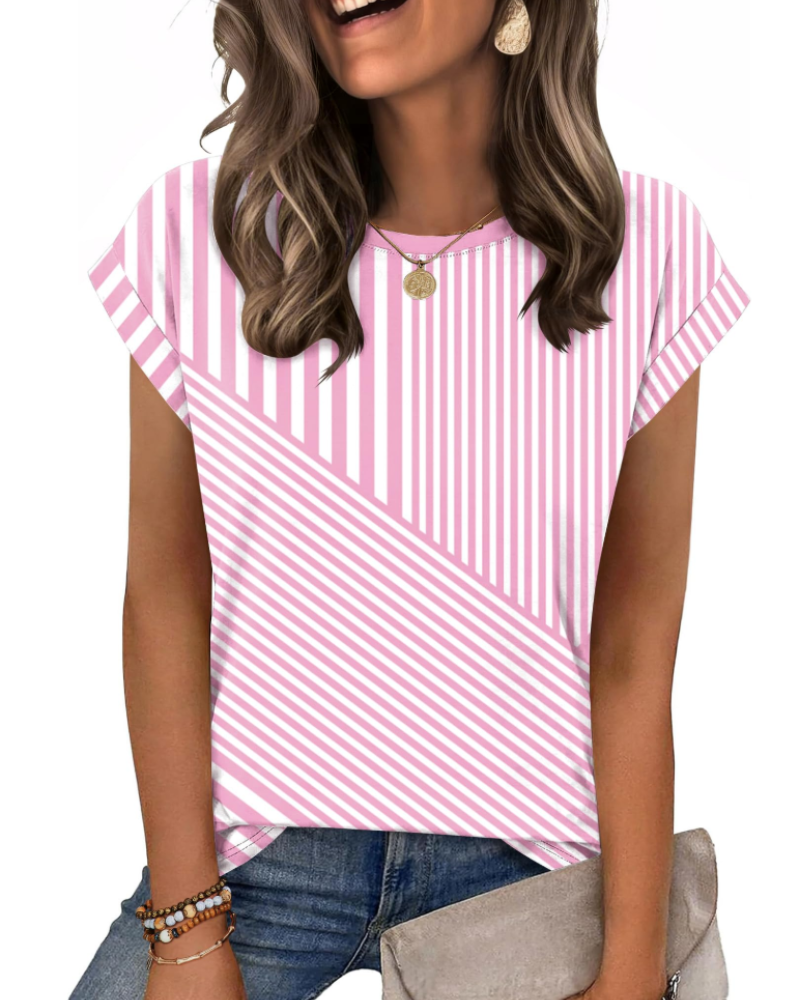 Nira Damen-T-Shirt – Rundhalsausschnitt, Cap-Sleeve-Ärmel & vielseitiges elegantes Casual-Top
