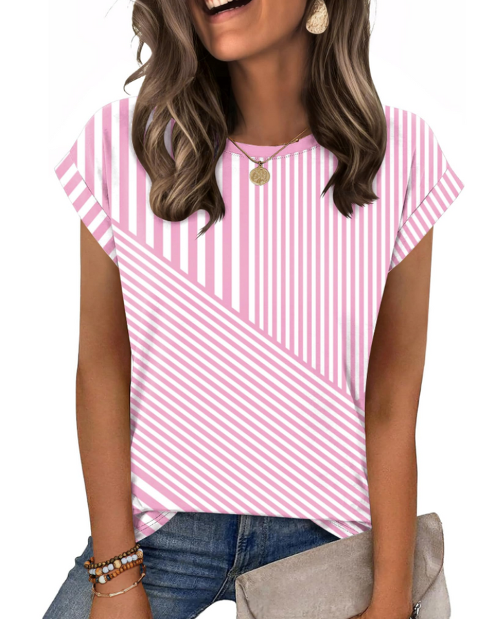 Nira Damen-T-Shirt – Rundhalsausschnitt, Cap-Sleeve-Ärmel & vielseitiges elegantes Casual-Top