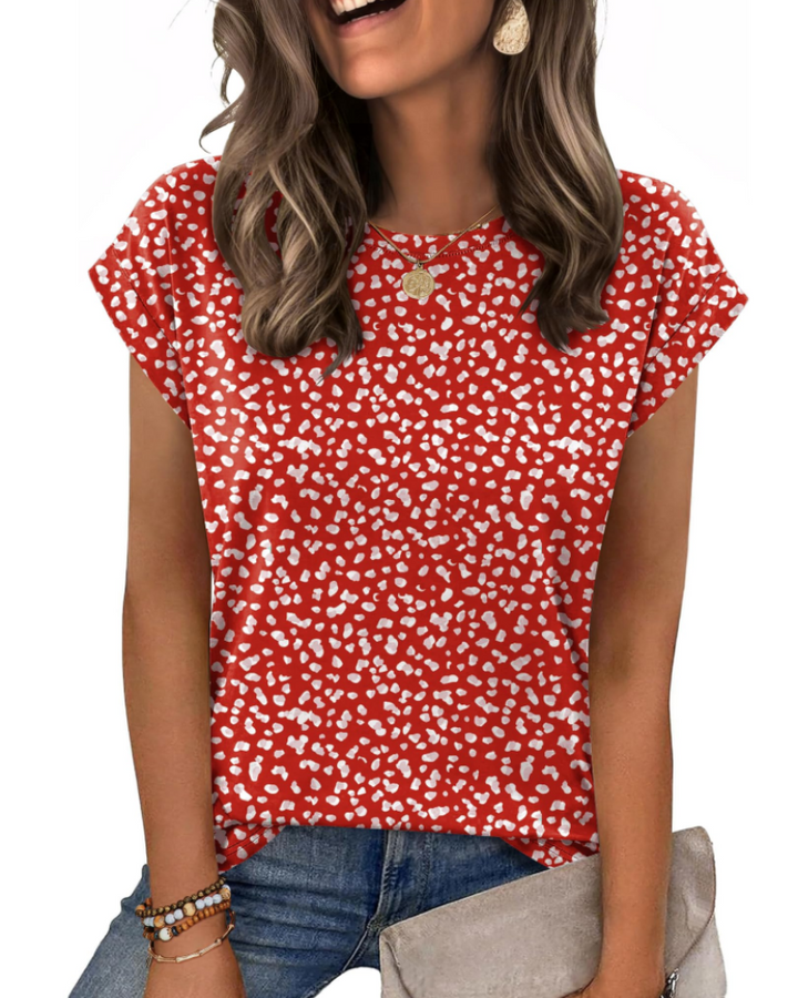 Nira Damen-T-Shirt – Rundhalsausschnitt, Cap-Sleeve-Ärmel & vielseitiges elegantes Casual-Top