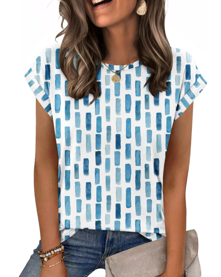 Nira Damen-T-Shirt – Rundhalsausschnitt, Cap-Sleeve-Ärmel & vielseitiges elegantes Casual-Top