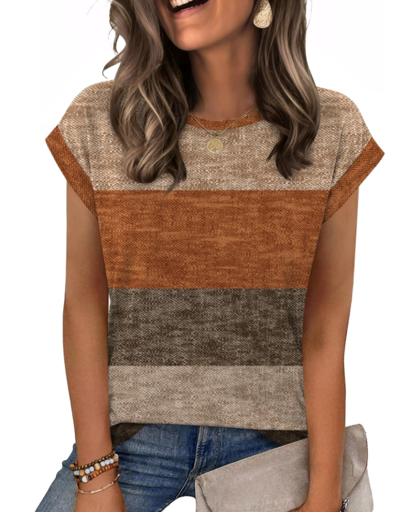 Nira Damen-T-Shirt – Rundhalsausschnitt, Cap-Sleeve-Ärmel & vielseitiges elegantes Casual-Top