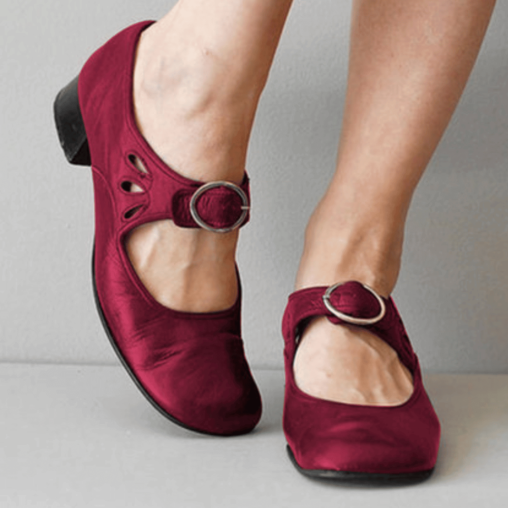 Zapatos de piel con tacón para mujer | Con detalle de hebilla