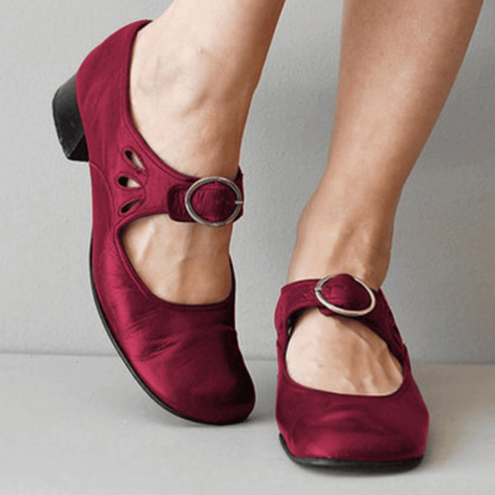 Zapatos de piel con tacón para mujer | Con detalle de hebilla