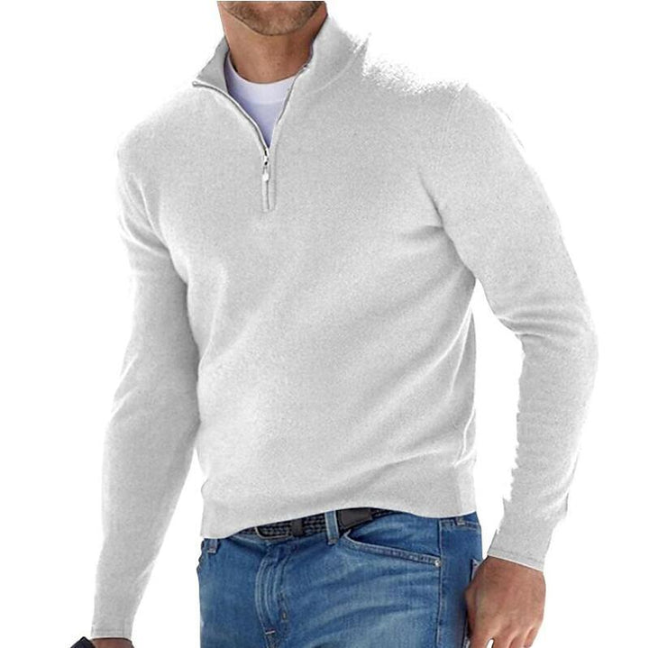 Sweter męski z długim rękawem | Półzamek