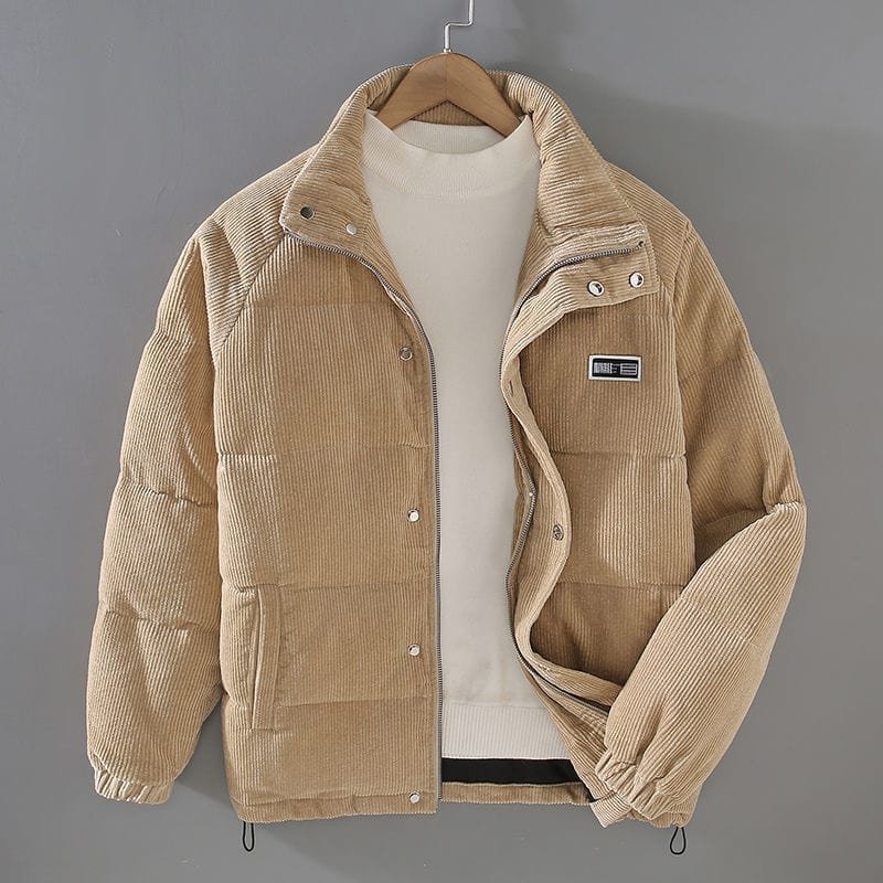 Chaqueta de pana para hombre Sandro – Chaqueta oversize con forro suave y cierre con cremallera