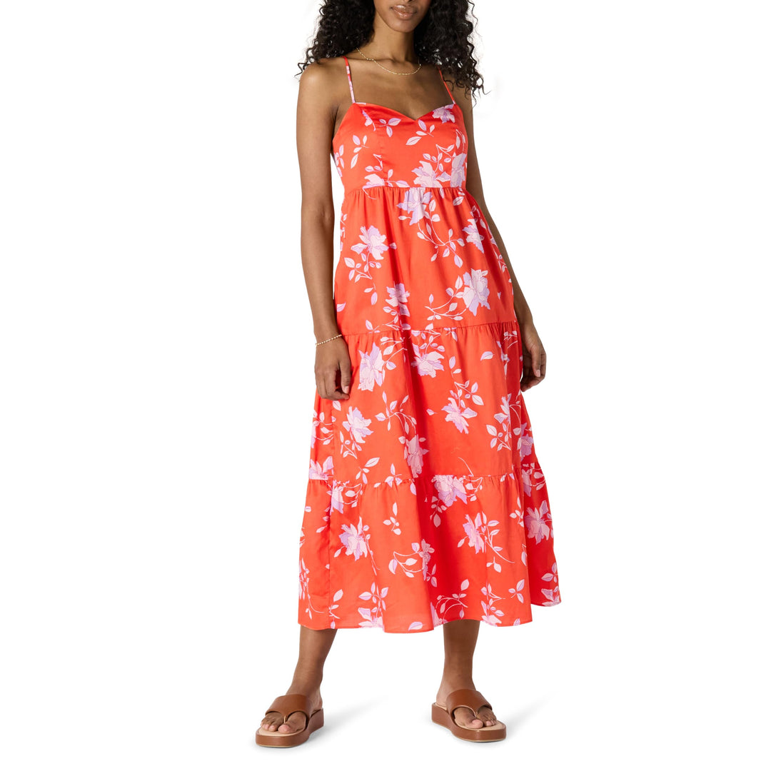 Delyth Vestido Maxi para Mujer – Escote en V, Tirantes Ajustables y Corte en A con Volantes