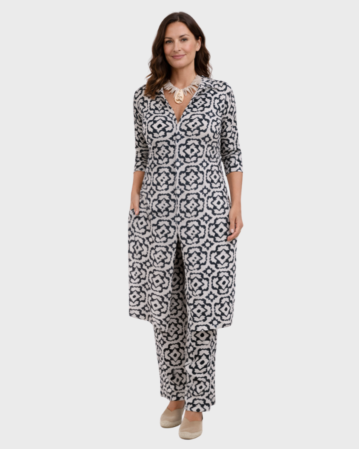 Conjunto Eliza Donna Elegante Dos Piezas – Conjunto Túnica y Pantalones Fluidós y Transpirables