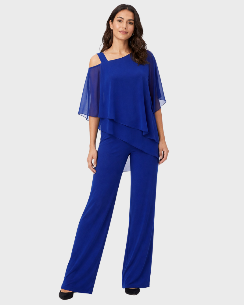 Zestaw Leah Donna Elegante Due Pezzi – Asymetryczny Top i Luźne Spodnie