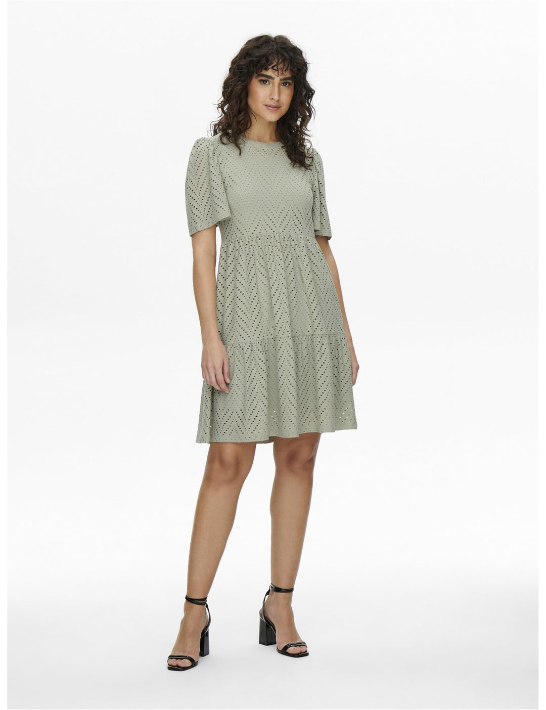 Althea Rochie Mini pentru Femei – Mâneci Scurte, Model Decupat & Croială A-Line de Vară