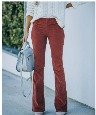 Jeans en velours côtelé pour femme | Taille haute