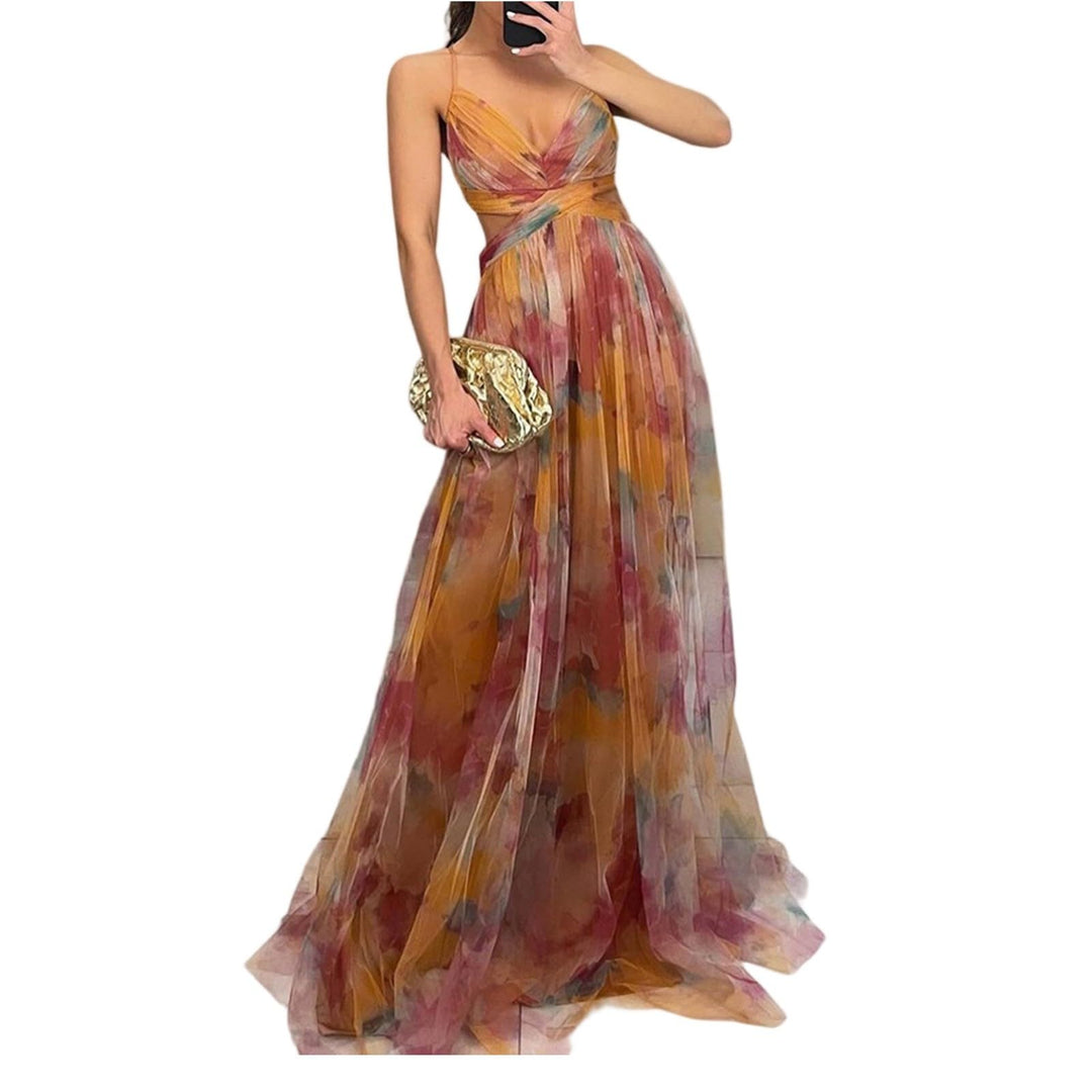 Evania Vestido Elegante para Mujer – Hombros Descubiertos, Tul en Línea A y Maxi con Abertura para Noche