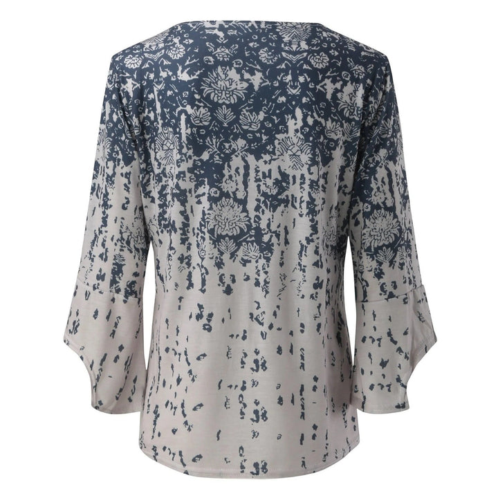 Top Stampato Con Scollo A V Per Donna | Maniche Lunghe